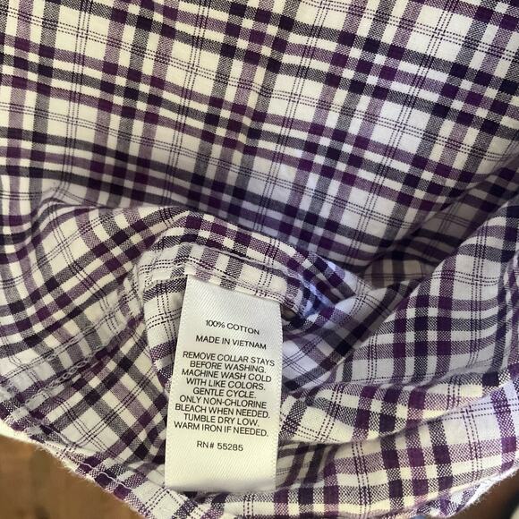 Express Fitted Long Sleeve Button Down Shirt size 2XL (18-18 1/2), Gray & White - Picture 7 of 8